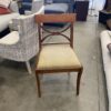 Drexel Harp Wooden Dining Chair Set of 6 with Striped Fabric Seats