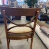 Drexel Harp Wooden Dining Chair Set of 6 with Striped Fabric Seats