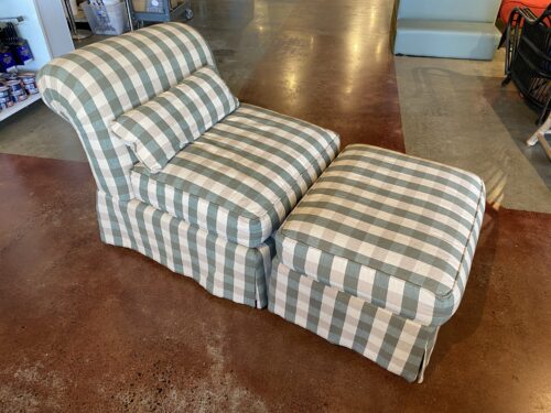 Plaid Chair with Ottoman