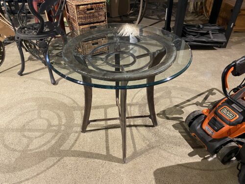 Rod Iron Table with Glass Top