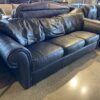 Black Leather 3 Seater Couch
