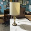 JAMES MORT Regency Brass Table Lamp with Ornate Carvings