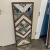 Blue and Brown Deco Hanging Mirror