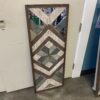 Blue and Brown Deco Hanging Mirror