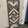 Blue and Brown Deco Hanging Mirror