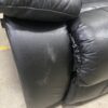 Black Leather Reclining Manual Loveseat