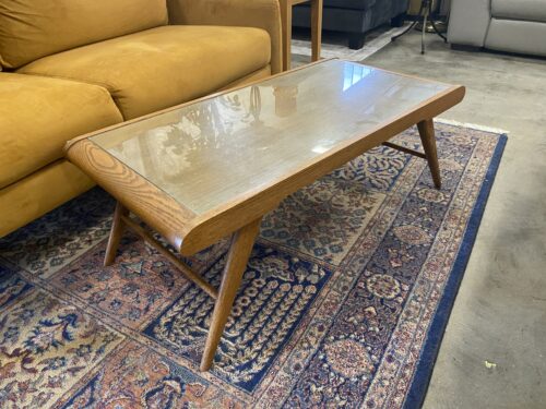 MCM Wooden Glass Top Coffee Table