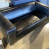 Sleek Black Leather Loveseat