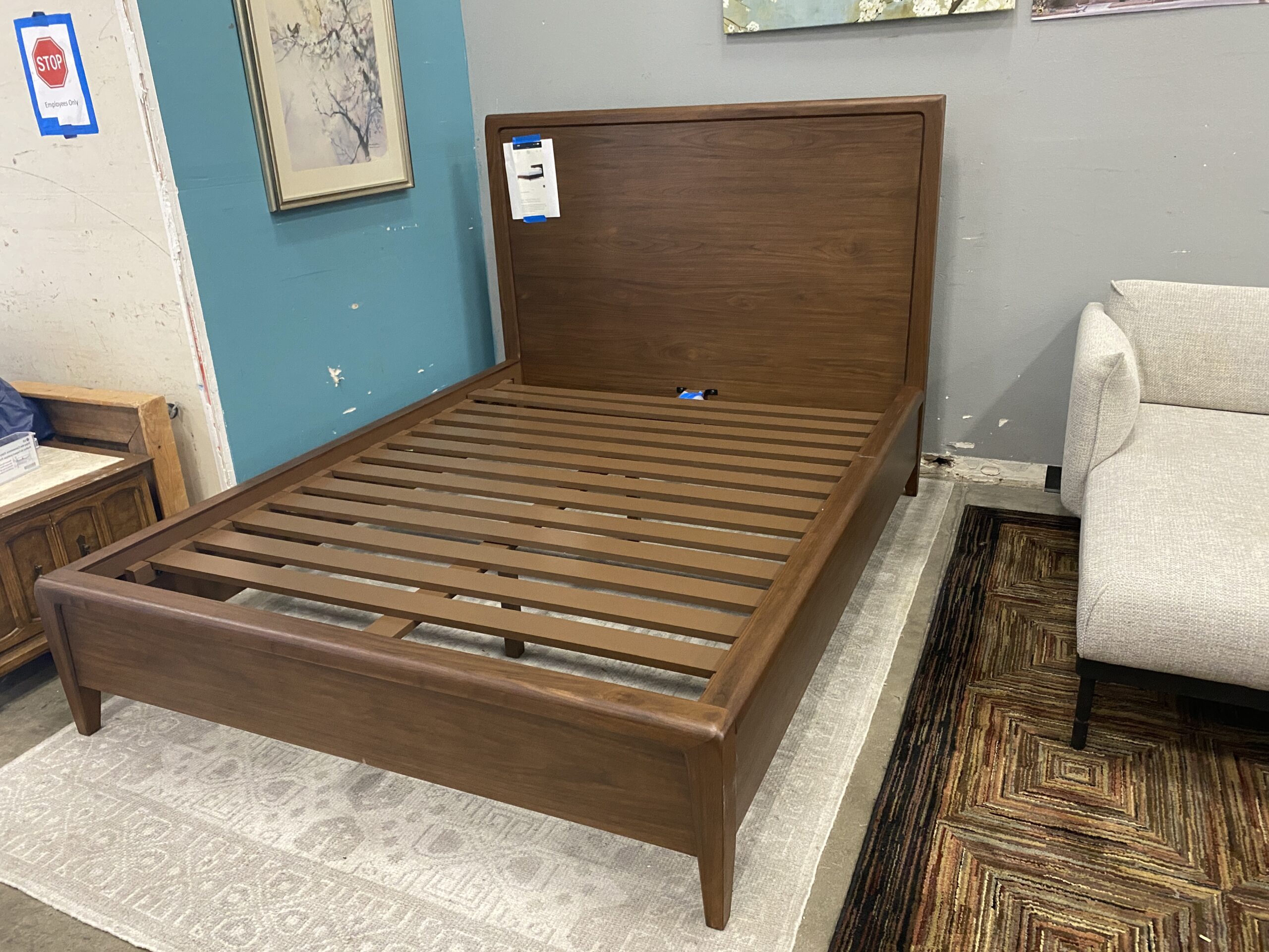RESTORATION HARDWARE Queen Gael Walnut Panel Bed