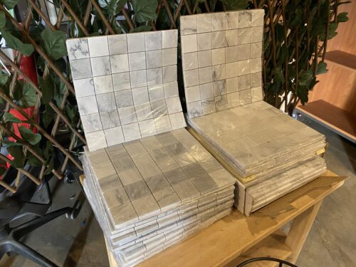 AMERICAN OLEAN Square Marble Tile Backsplash (Set of 27)