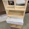 Light Wood Asymmetrical Bookcase with Drawer