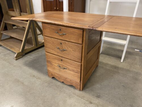 Wood Extending Accent Table with 3 Drawers