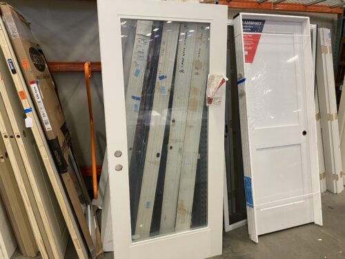 DISTINCTION White Entry Door With Glass Panel