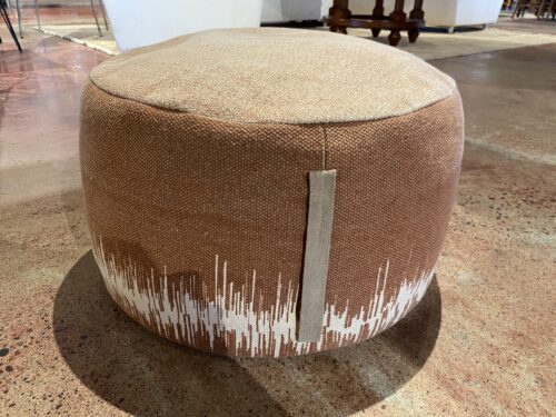 Bohemian Pouf with Suede Strap