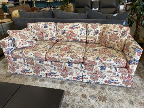 Paisley Blue and Red Couch