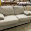 Grey Fabric Square Loveseat