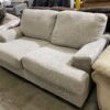Grey Fabric Square Loveseat