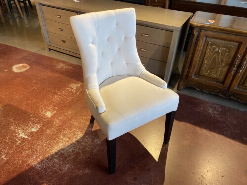 Cream Colored Tufted Dining Chair