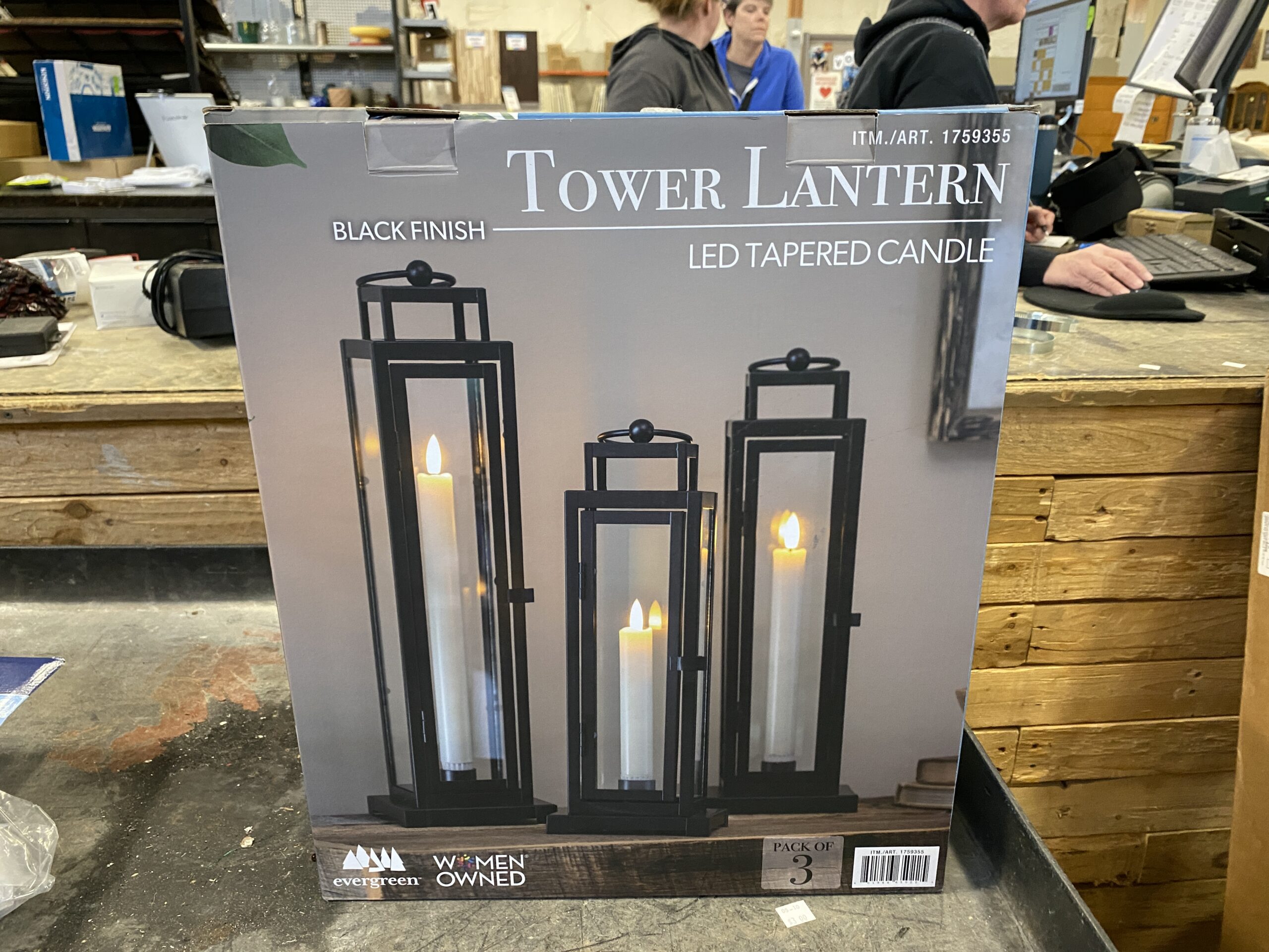 EVERGREEN Set of 3 Candle Tower Lanterns