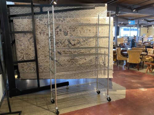 Rolling Chrome Silver Shop Rack