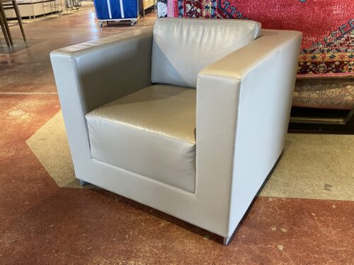 BERNHARDT Grey Boxy Modern Lounge Chair