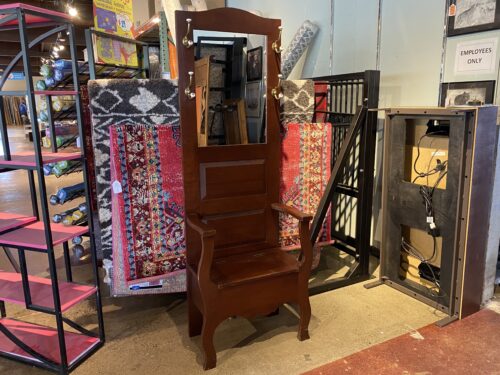 Slim Espresso Brown Hall Tree w/ Storage Seat