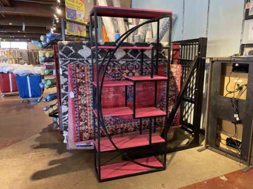 Pink & Black Multi-Level Display Shelf