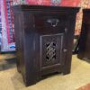 Aster Rustic Solid Wood Nightstand, Left Open