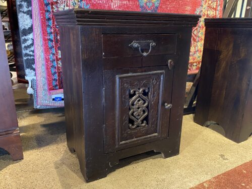 Aster Rustic Solid Wood Nightstand, Left Open