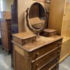 Antique 6 Drawer Vanity w/ Swivel Mirror
