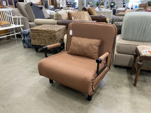 Brown Fabric Rolling Futon Chair
