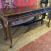 ETHAN ALLEN Cabriole Leg Espresso Brown Sofa Table