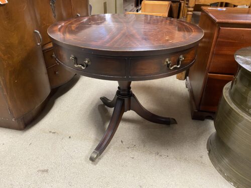BAKER FURNITURE 2 Drawer Side Table w/ Wheels