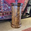 Made In Italy Burl Veneer Storage Pedestal Table