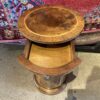 Made In Italy Burl Veneer Storage Pedestal Table