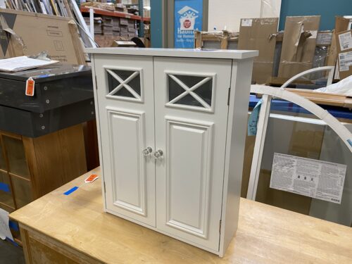 Diamond Window Topped Wall Cabinet