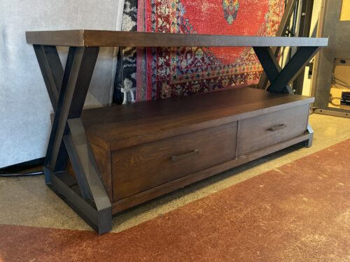 BAYSIDE Sturdy X-Side 2-Drawer Media Stand