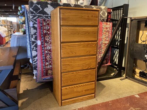 Slim Minimal Warm Brown 6-Drawer Dresser