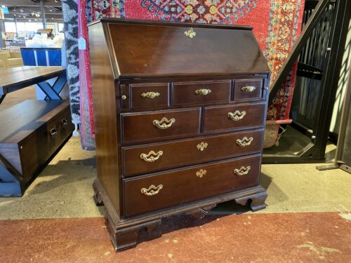 THOMASVILLE Glossy Dark Roast 4-Drawer Secretary Desk