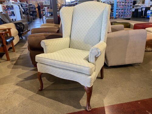 LEWITTES Pale Blue Shell Wingback Armchair