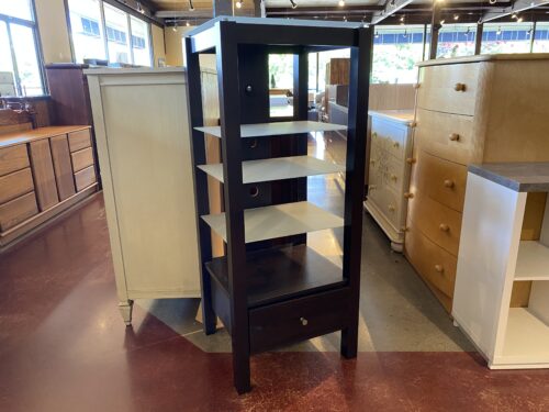 Frosted Glass Shelf Media Storage Tower