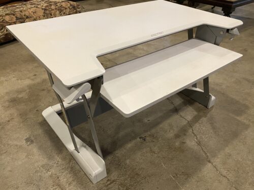 ERGOTRON White Rising Desk Topper w/ Keyboard Tray