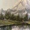 Large Reflective Mountain Original Oil Painting
