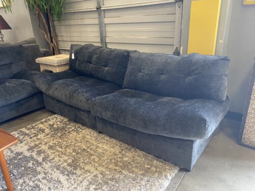 Fluffy Deep Grey Armless Sofa
