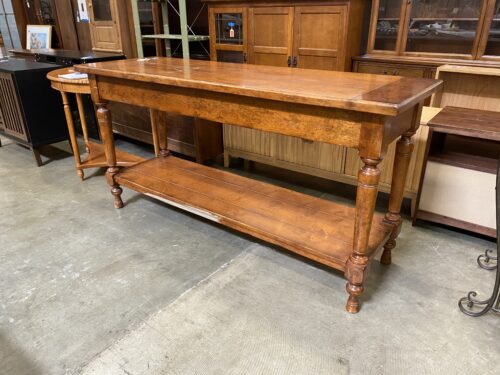 MILLING ROAD Polished Oak XL Single Drawer Sofa Table