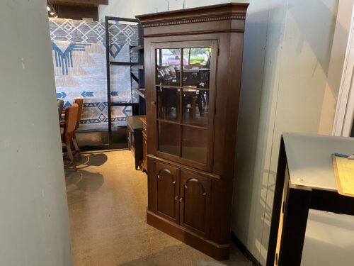 Dark Wood Corner Bookcase