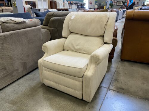 Cream Roll Arm Lean-Back Recliner