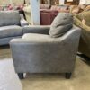 Stormy Grey Faux Leather Sofa and Chair Set