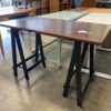 Red Wood Topped Easel Legged Desk