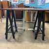 Red Wood Topped Easel Legged Desk